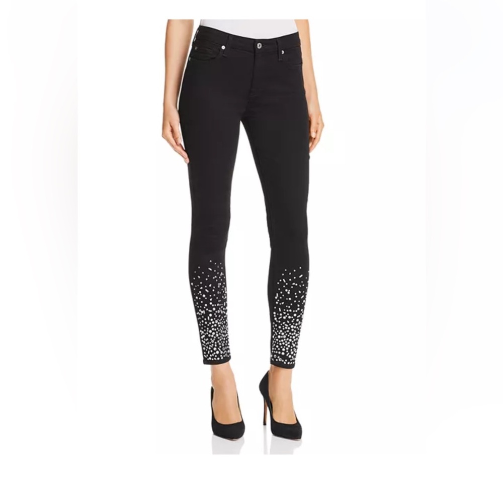 74AM Rare B(air) Black Rhinestone Ankle Skinny Jean